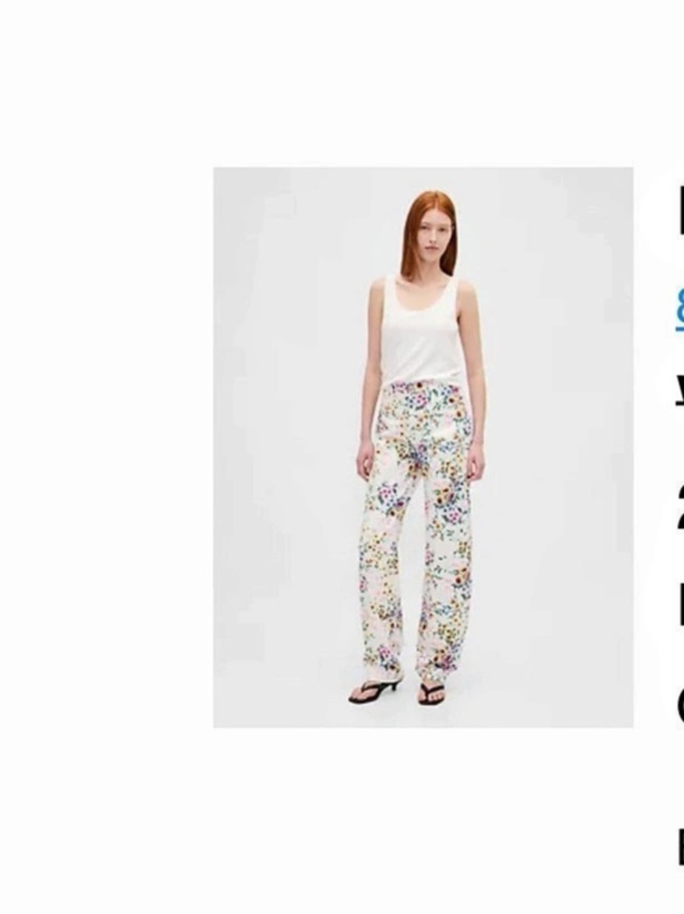Gap Barrel High Rise Floral High Rise Pants Waist 28 Like New
